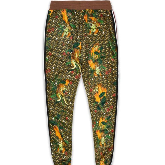 Reason Brand Tiger Print Monogram Track Set Tracksuit 2 Piece - Picture 5 of 8